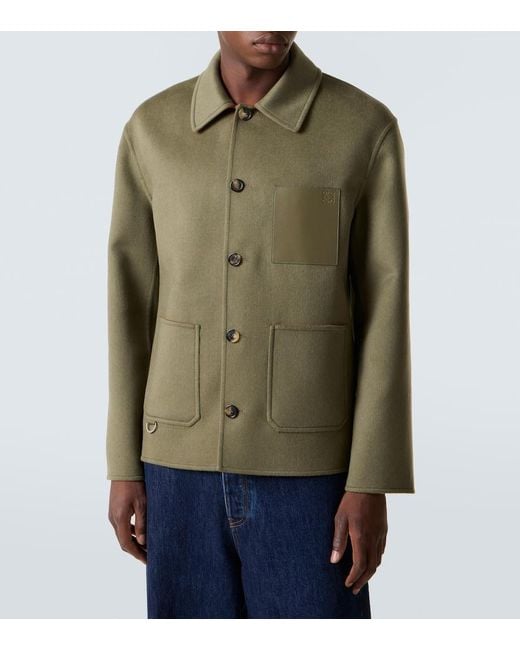 Loewe Green Anagram Wool And Cashmere Jacket for men