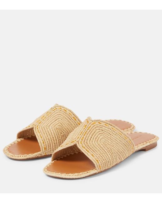 Robert Clergerie Natural Ineni Raffia Slides