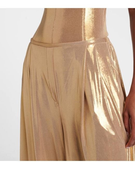 Norma Kamali Natural High-Rise Wide-Leg Pants