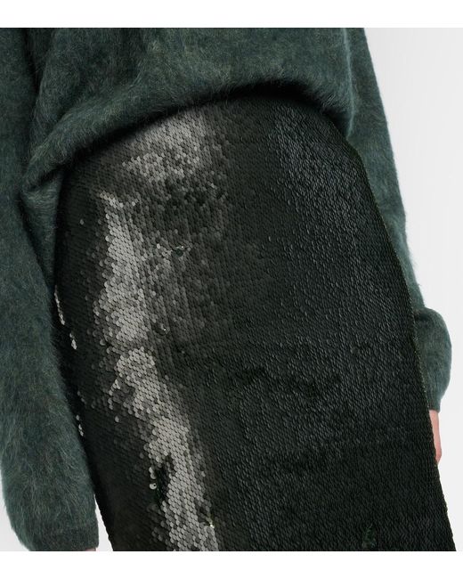 Emilia Wickstead Black Bethan Sequined Pencil Skirt