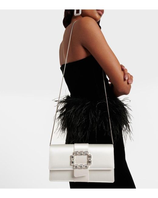 Manolo Blahnik Natural Maycapjou Embellished Satin Clutch