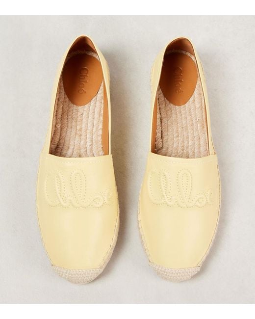 Chloé Natural Isla Leather Espadrilles