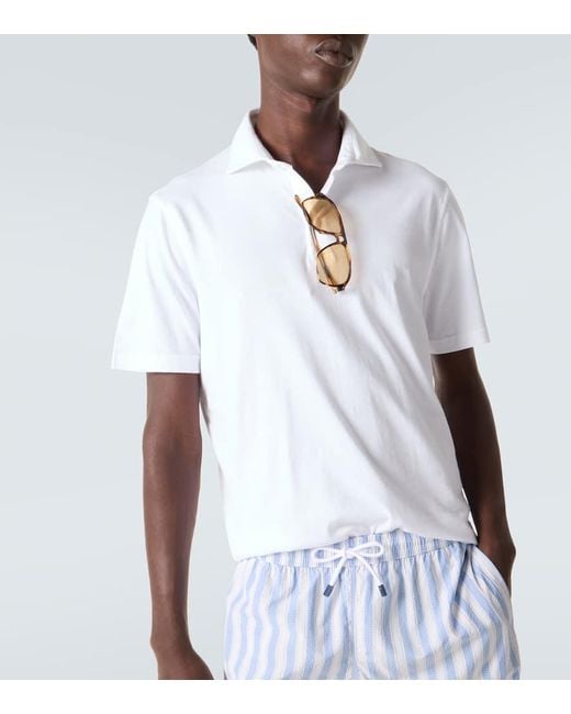 Fedeli Polohemd Zero Aus Baumwoll-Jersey in White für Herren