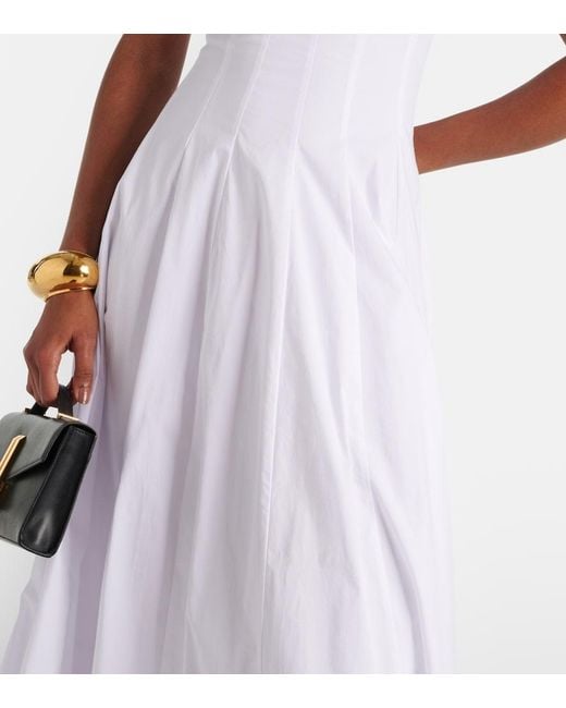 Staud White Wells Cotton Poplin Maxi Dress