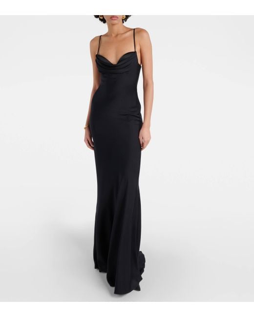 Alexander McQueen Black Silk Gown