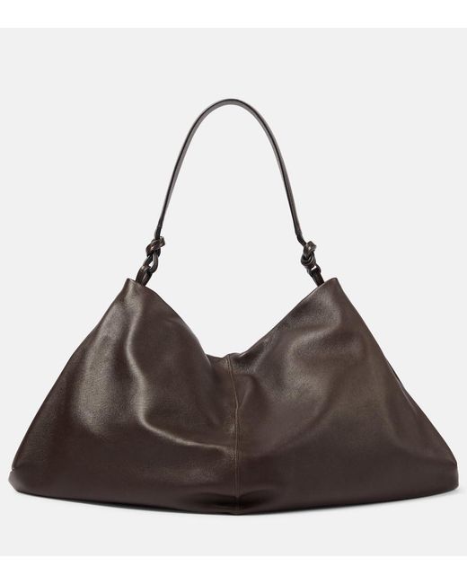 The Row Brown Samia Leather Shoulder Bag