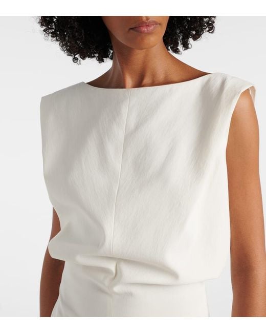 Khaite White Toma Cotton Canvas Minidress