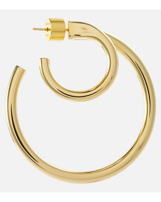 Jennifer Fisher Metallic Double Baby 10kt Gold Hoop Earrings