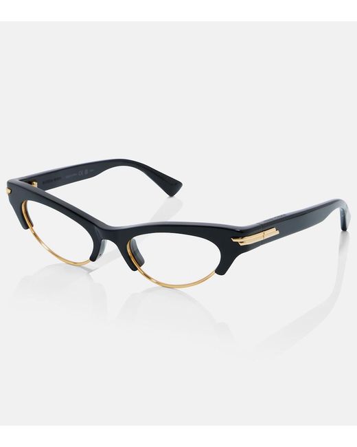 Bottega Veneta Brown Fashion Show Cat-Eye Glasses