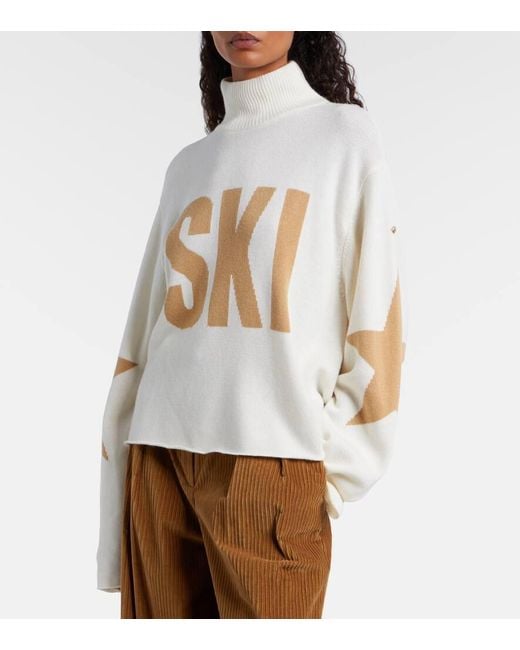 Goldbergh White Wool-Blend Turtleneck Sweater