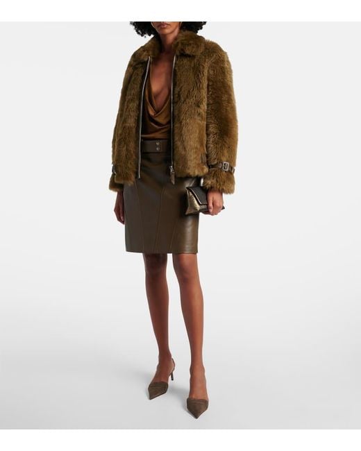 Tom Ford Brown Eva 55 Suede Slingback Pumps