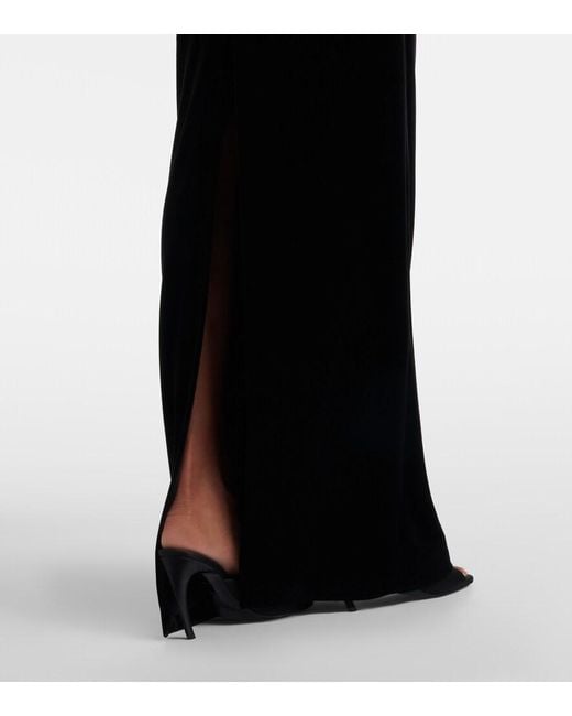 Self-Portrait Black Embellished Velvet Gown