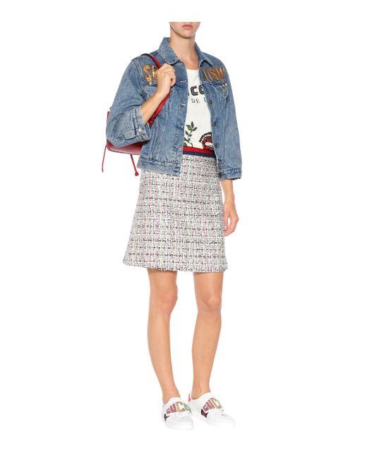 gucci ace embellished leather sneakers