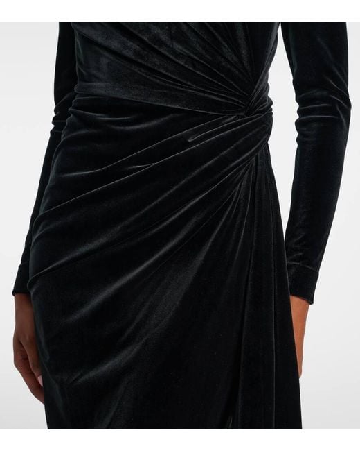 Alex Perry Black Midikleid Aus Samt