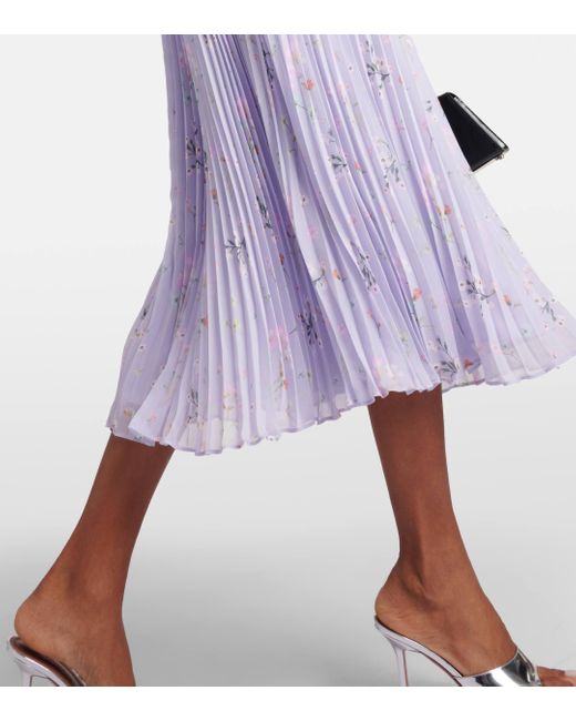 Robe midi a fleurs Self-Portrait en coloris Purple