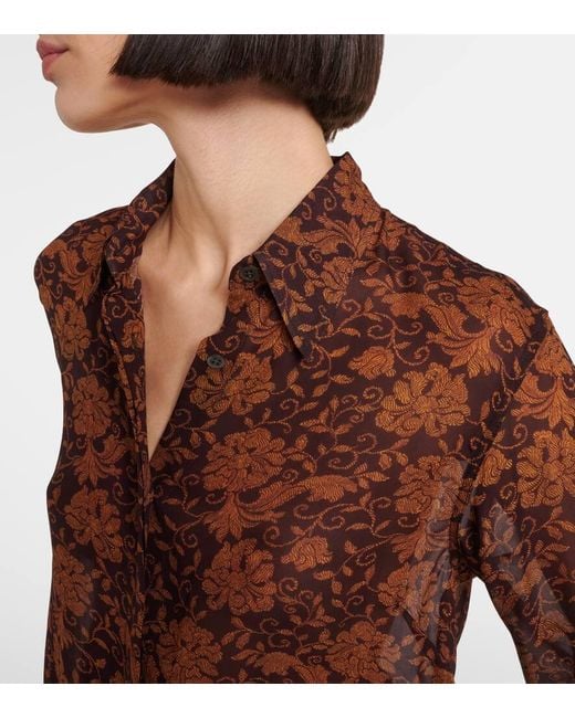 Dries Van Noten Brown Hemd Aus Jacquard