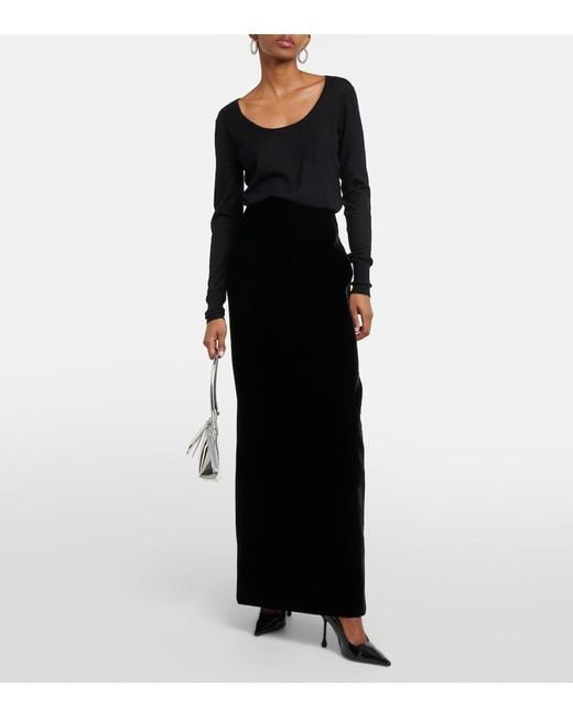 Wardrobe NYC Black Velvet Maxi Skirt