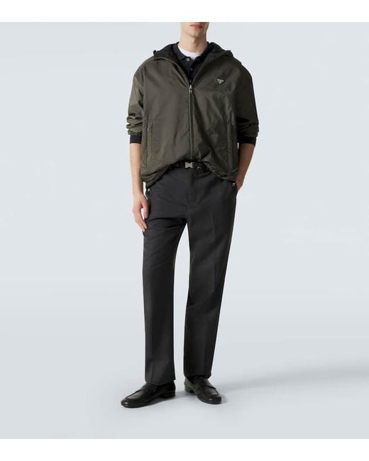 Prada Green Re-Nylon Reversible Leather-Trimmed Jacket for men