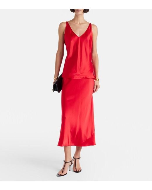 Dorothee Schumacher Red Sense Of Shine Silk-Blend Satin Camisole