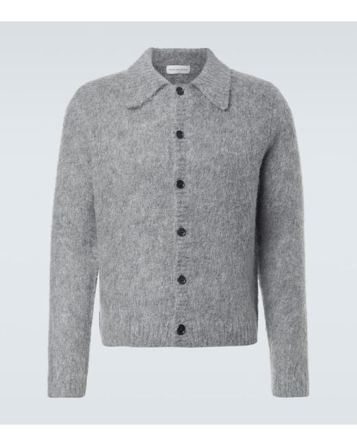 Dries Van Noten Gray Alpaca And Wool-Blend Cardigan for men