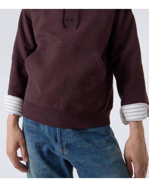 Saint Laurent Hoodie Aus Baumwolle in Purple für Herren