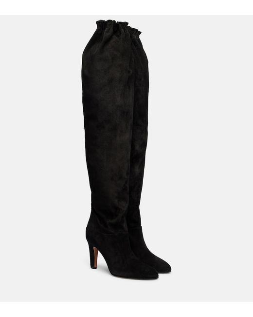 Chloé Black Suede Over-The-Knee Boots
