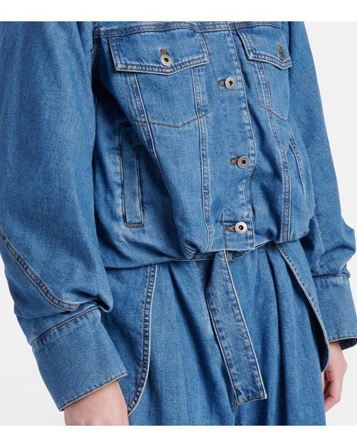 Loewe Blue Gathered Denim Jacket
