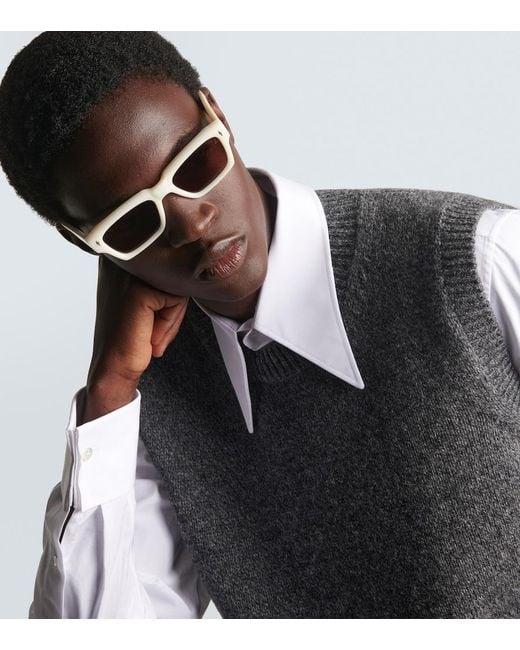 Jacques Marie Mage Brown Ashcroft Rectangular Sunglasses for men