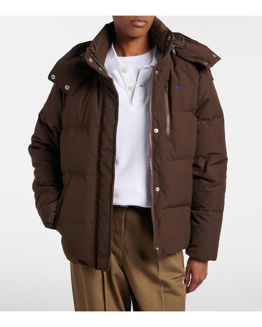 Polo Ralph Lauren Brown Logo Quilted Down Jacket
