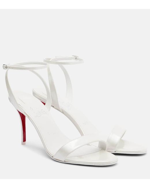 Christian Louboutin White Miss Z 80 Patent Leather Sandals