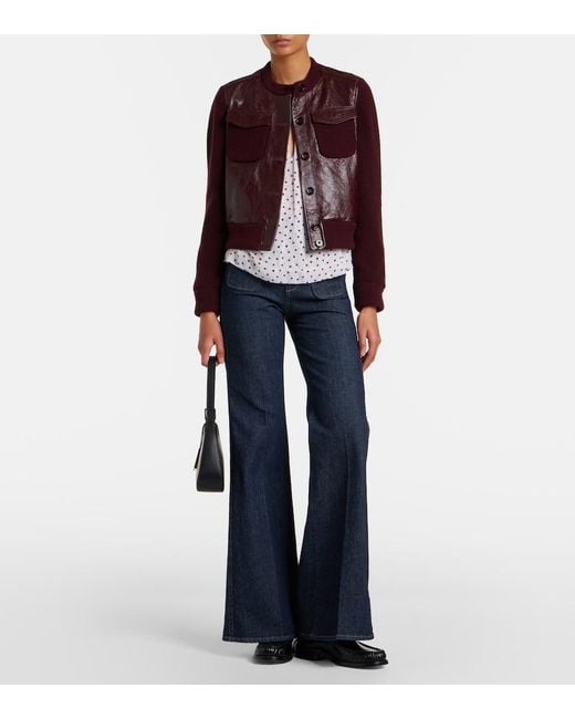 Dorothee Schumacher Purple It's A Match Cropped Leather Jacket