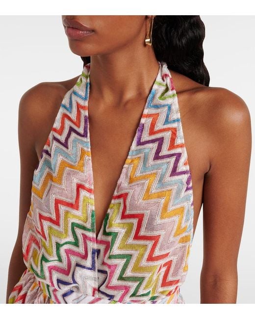 Missoni White Zigzag Lame Romper
