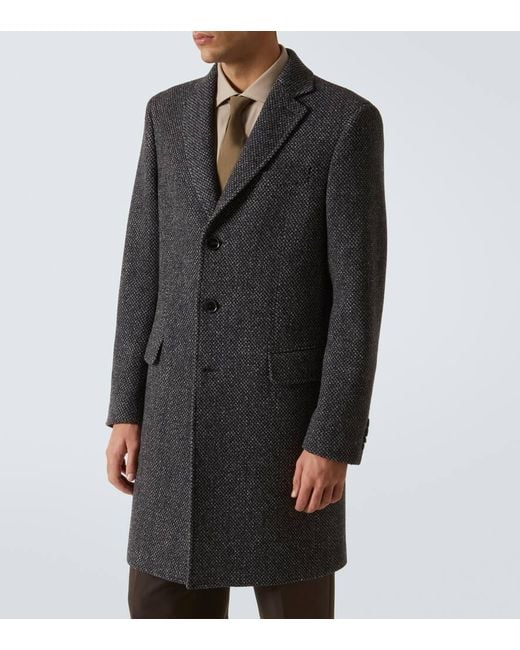 Abrigo De Lana Y Cachemir Zegna de hombre de color Black