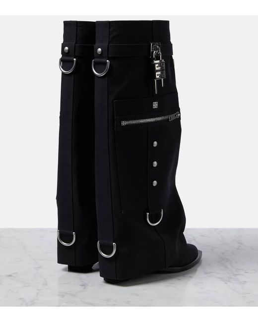 Botas altas Sharklock Cowboy de lona Givenchy de color Black
