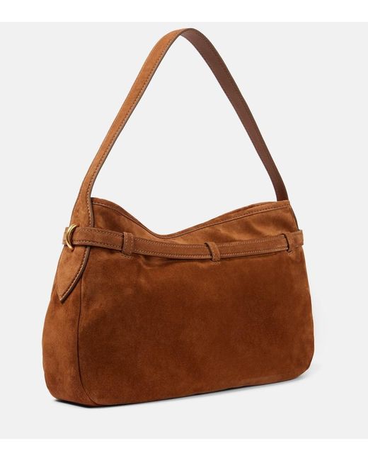 Miu Miu Brown Aventure Medium Suede Shoulder Bag