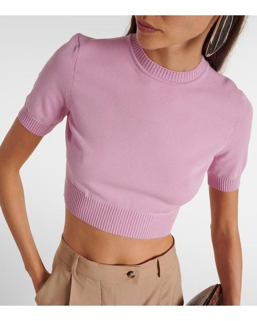 Sportmax Pink Premier Knitted Crop Top