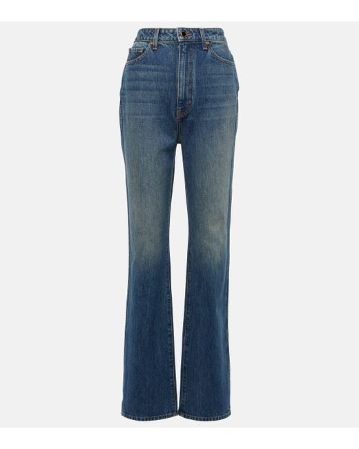Khaite Blue Danielle High-rise Straight Jeans