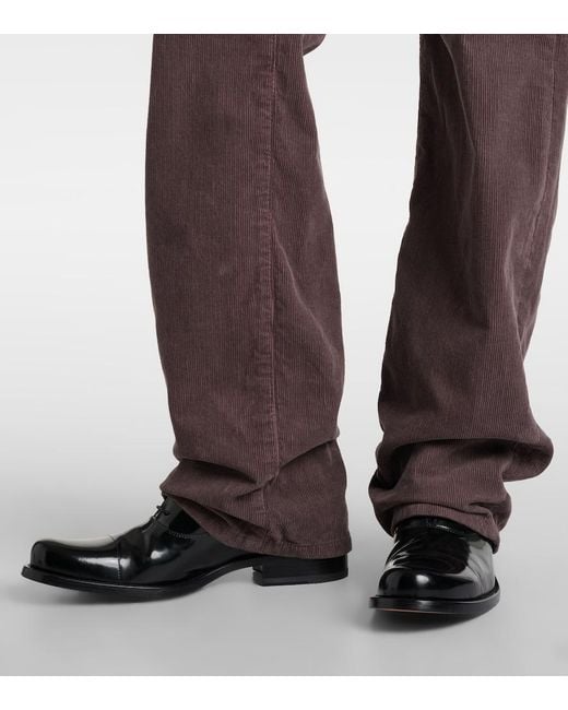 The Row Brown Carlyl Mid-Rise Corduroy Straight Pants