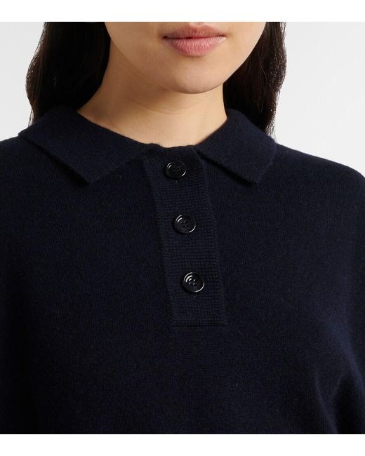 Jardin Des Orangers Blue Wool And Cashmere Polo Sweater