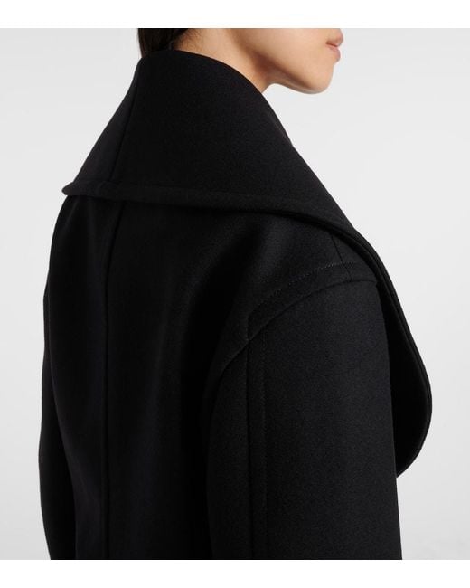Bottega Veneta Black Double-Breasted Wool Coat