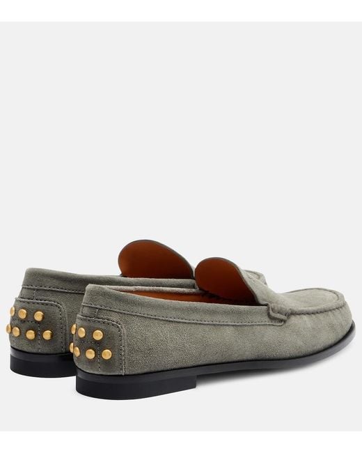 Tod's Gray Suede Loafers
