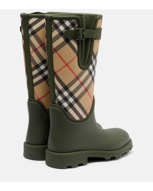 Bottes De Pluie Marsh Check Burberry en coloris Green