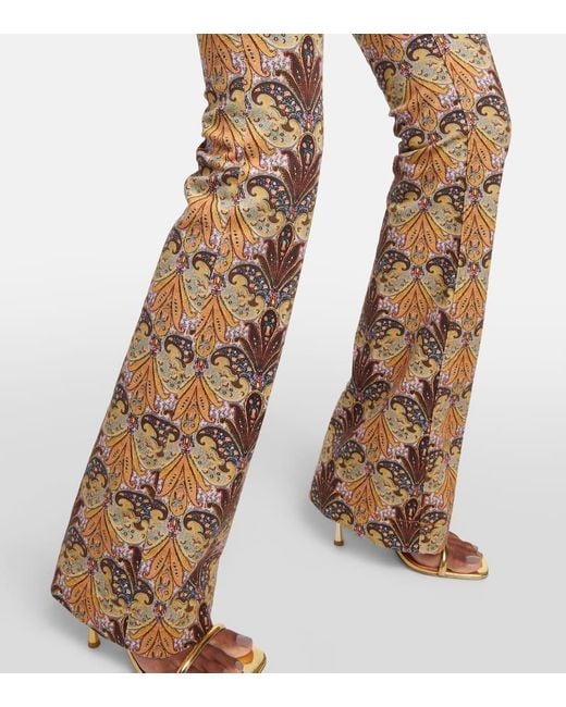 Etro Natural Bedruckte High-Rise-Schlaghose
