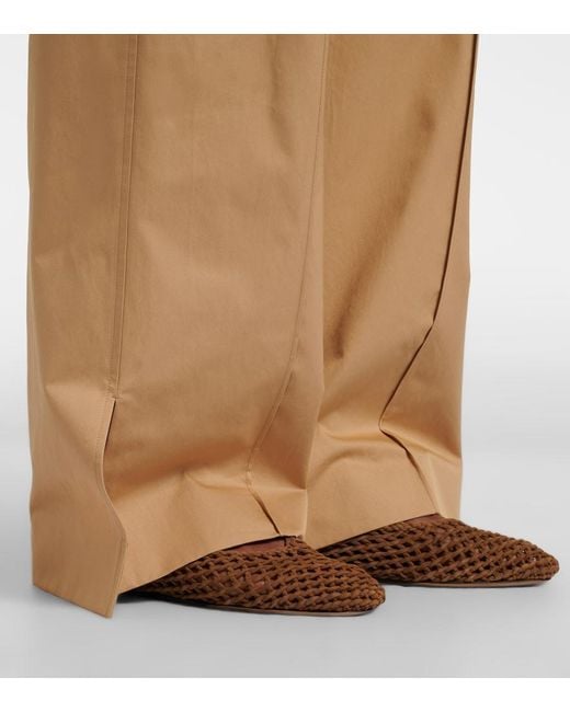 Le Monde Beryl Brown Regency Woven Suede Ballet Flats