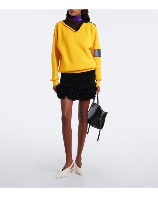 Loewe Yellow Double L Wool-Blend Sweater