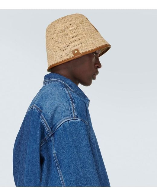 Jacquemus Natural Raffia Bucket Hat for men