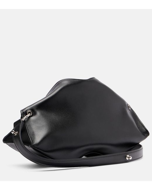 McQueen Black Manta Small Leather Clutch