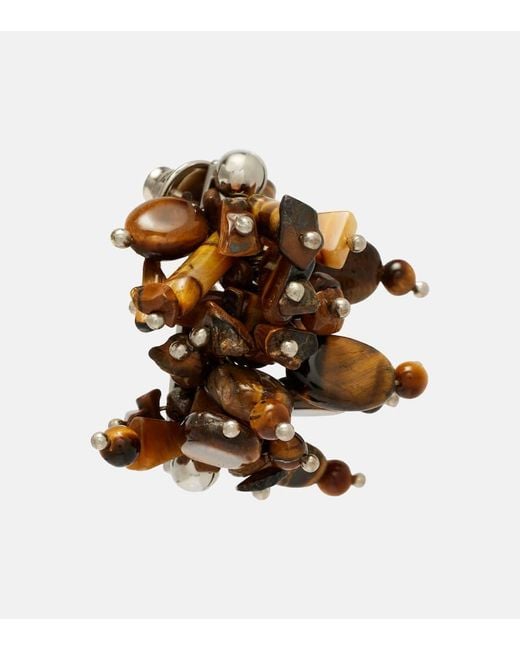 Pendientes Adornados Dries Van Noten de color Brown