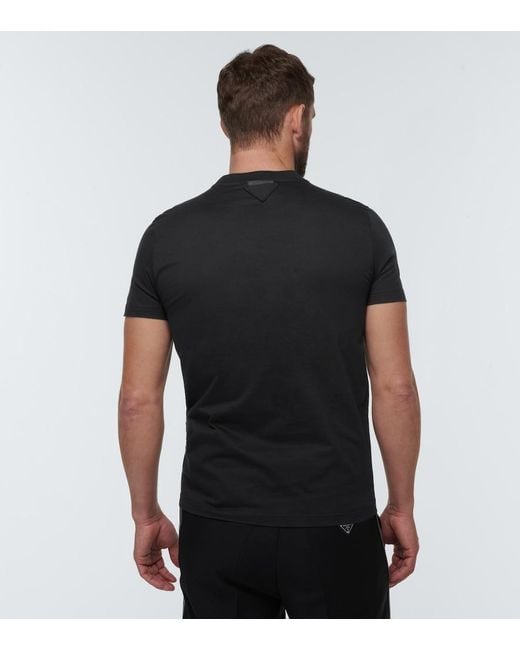 Prada Black Cotton Jersey T-shirt for men