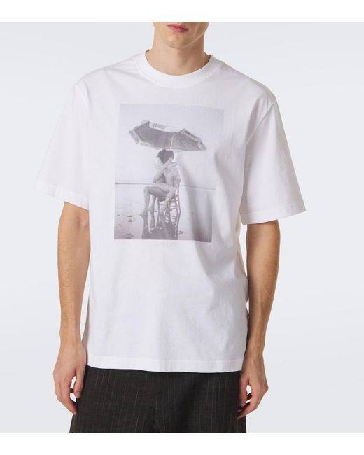 Jacquemus White Campagne Printed Cotton Jersey T-Shirt for men